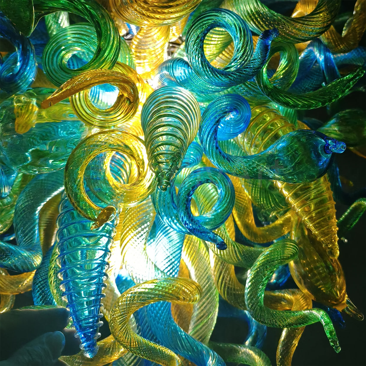 Handmade custom design modern blown glass chandelier living room decoration