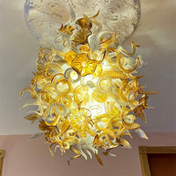 Luxury gold color blown glass chandeliers custom design