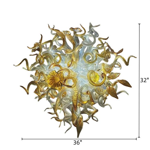Luxury gold color blown glass chandeliers custom design
