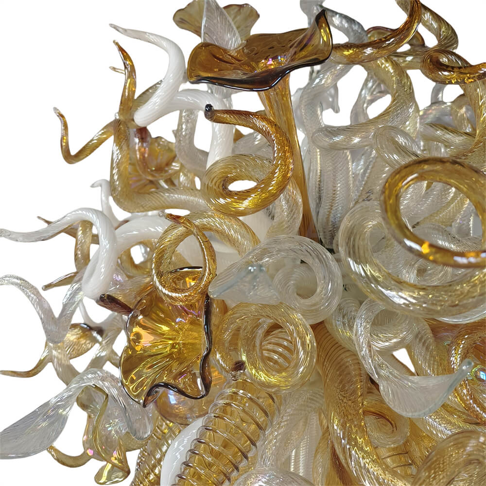 Luxury gold color blown glass chandeliers custom design