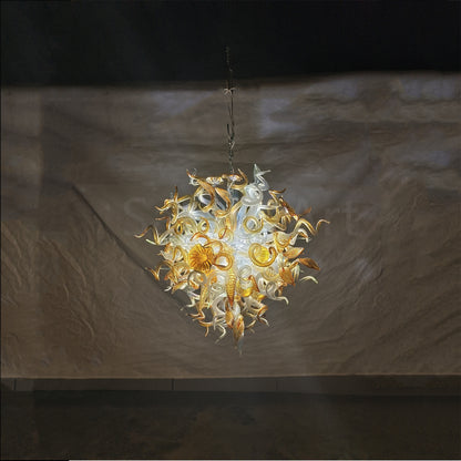 Luxury gold color contemporary blown glass chandeliers