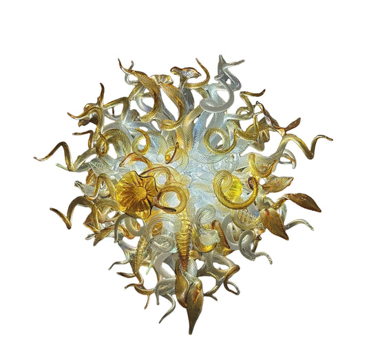 Luxury gold color contemporary blown glass chandeliers
