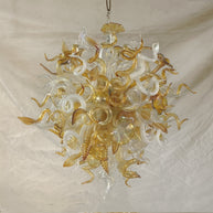 Luxury gold color contemporary blown glass chandeliers