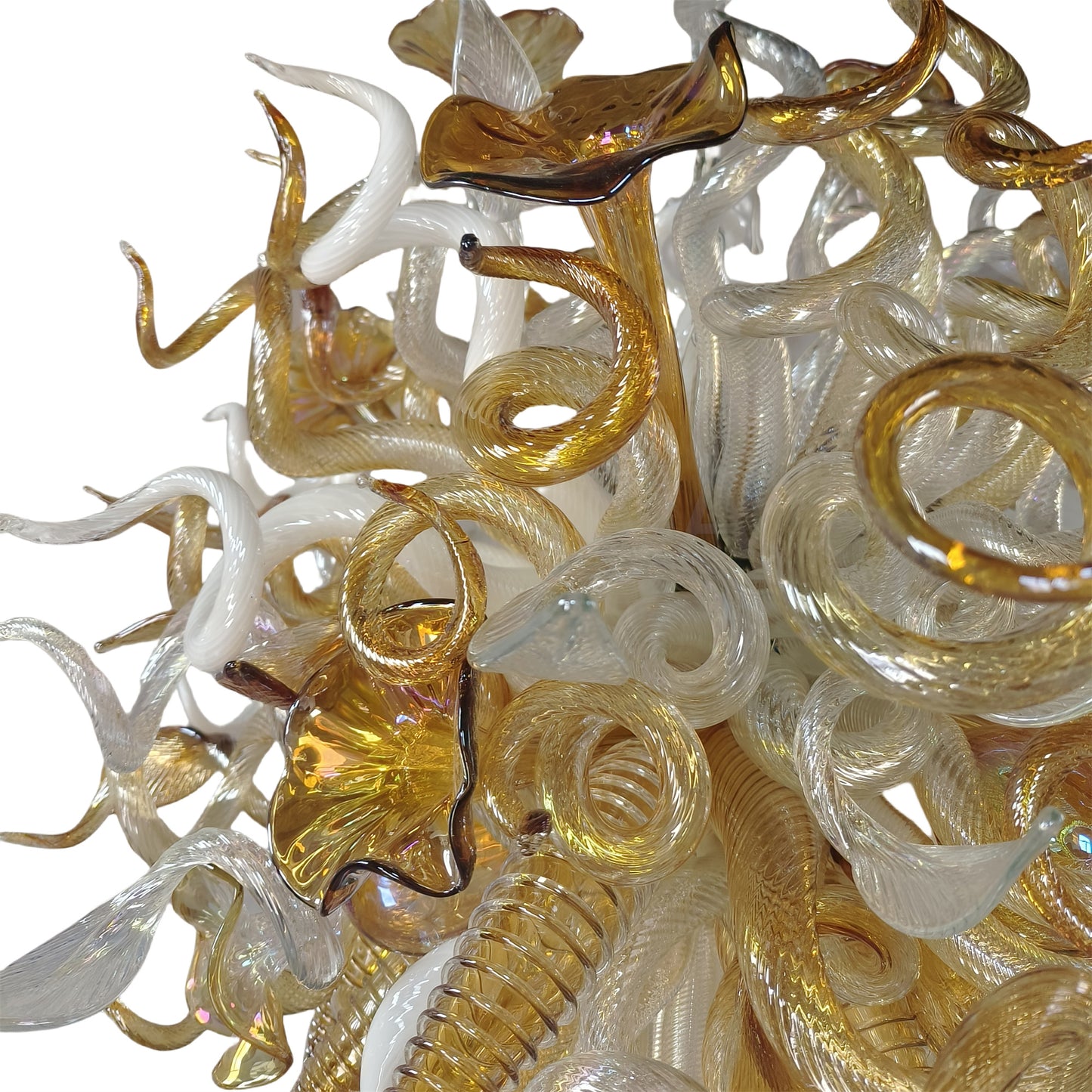 Luxury gold color contemporary blown glass chandeliers