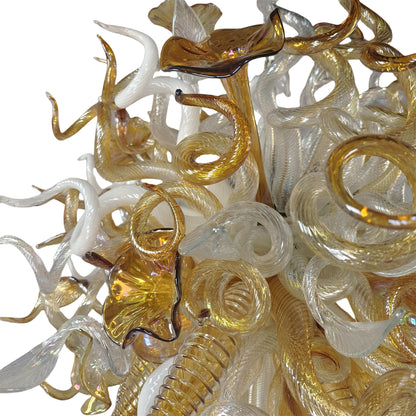 Luxury gold color contemporary blown glass chandeliers