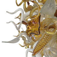 Luxury gold color contemporary blown glass chandeliers