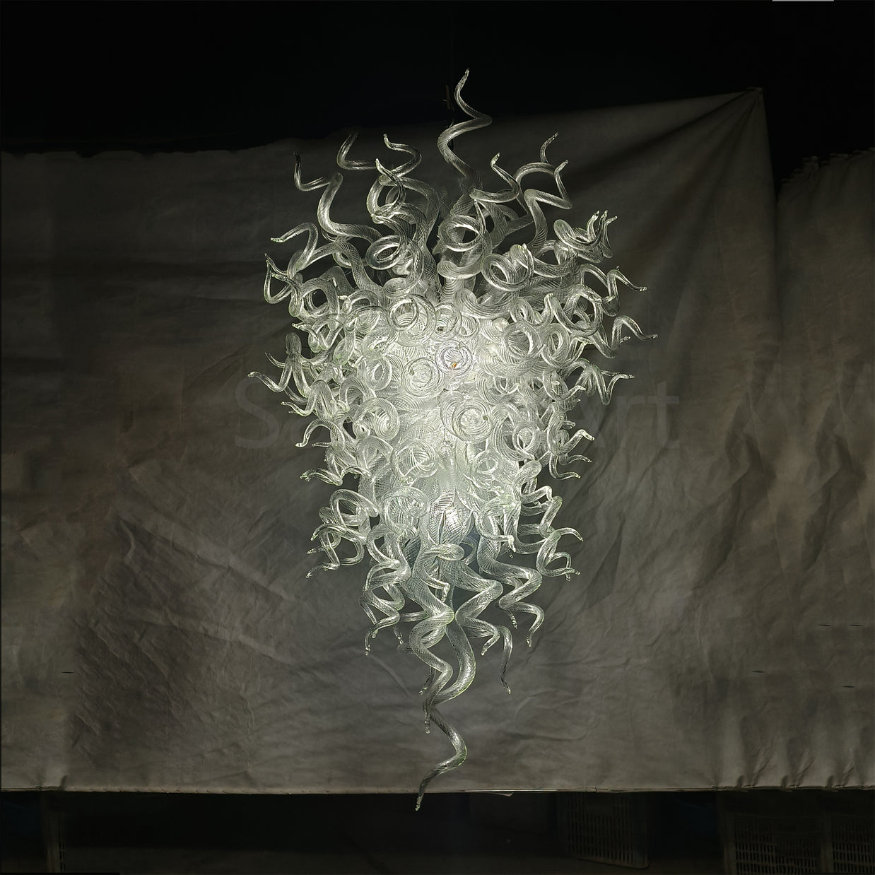 Clear color chandelier hand blown glass