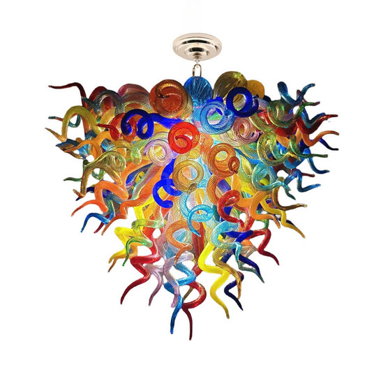 Colorful hand made DIY art glass chandeliers dining room decoration