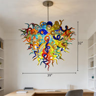 Colorful hand made DIY art glass chandeliers dining room decoration