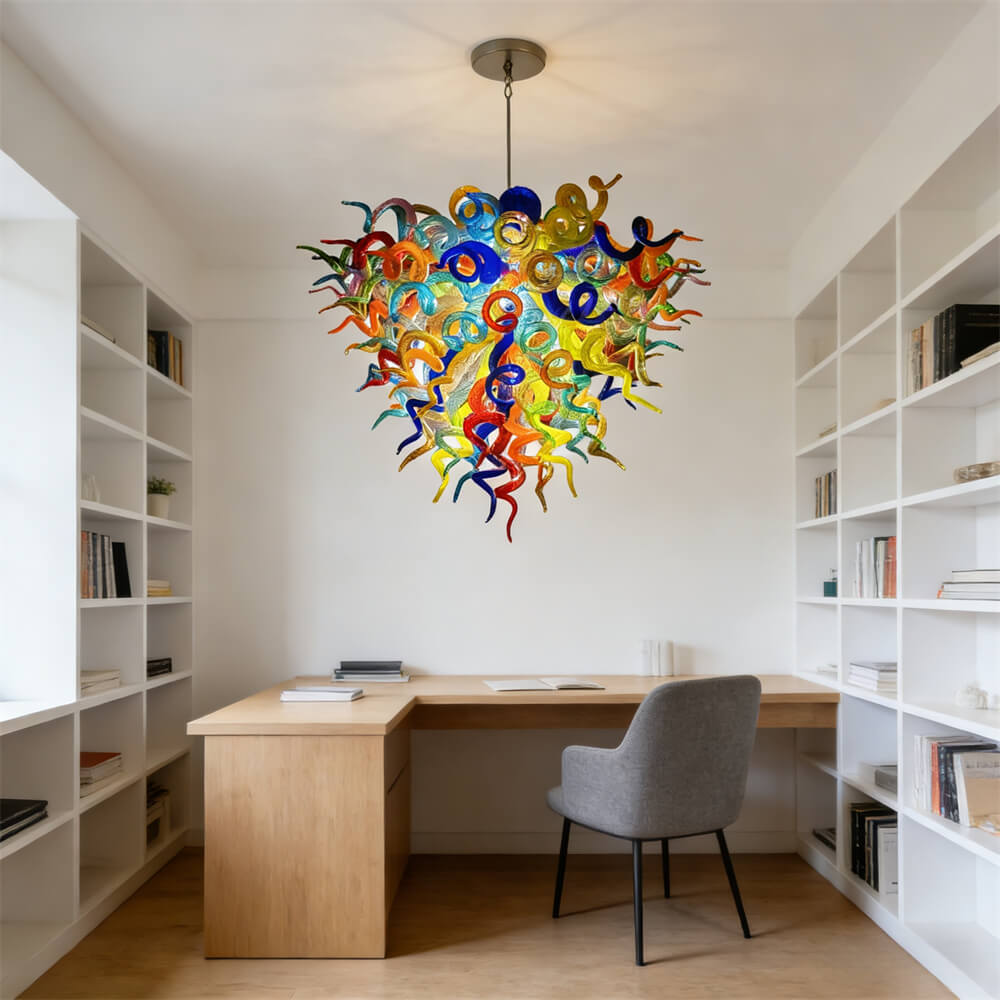 Colorful hand made DIY art glass chandeliers dining room decoration