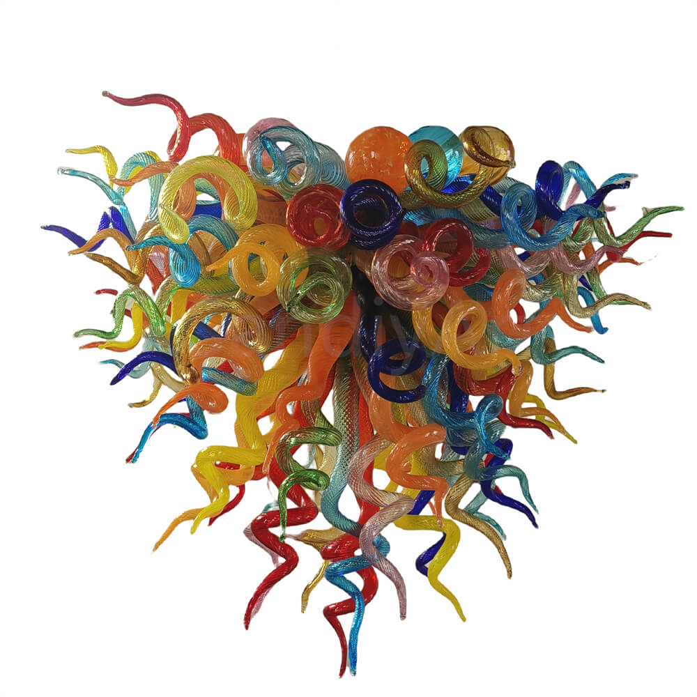 Colorful hand made DIY art glass chandeliers dining room decoration