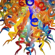 Colorful hand made DIY art glass chandeliers dining room decoration
