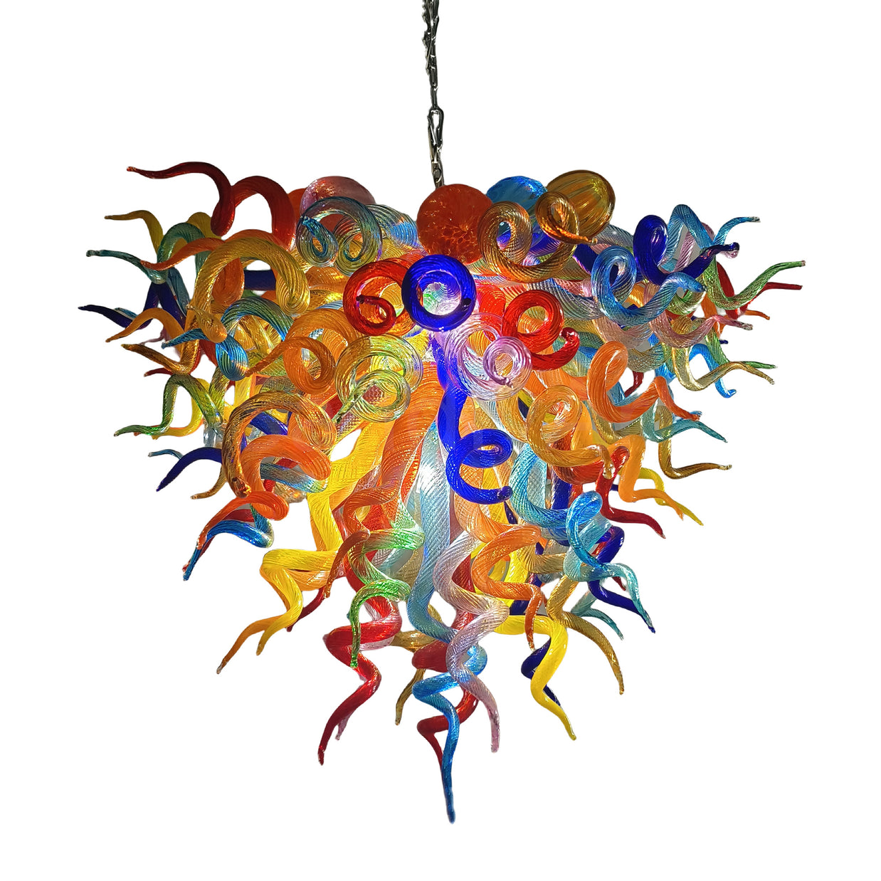 Colorful hand made DIY art glass chandeliers dining room decoration