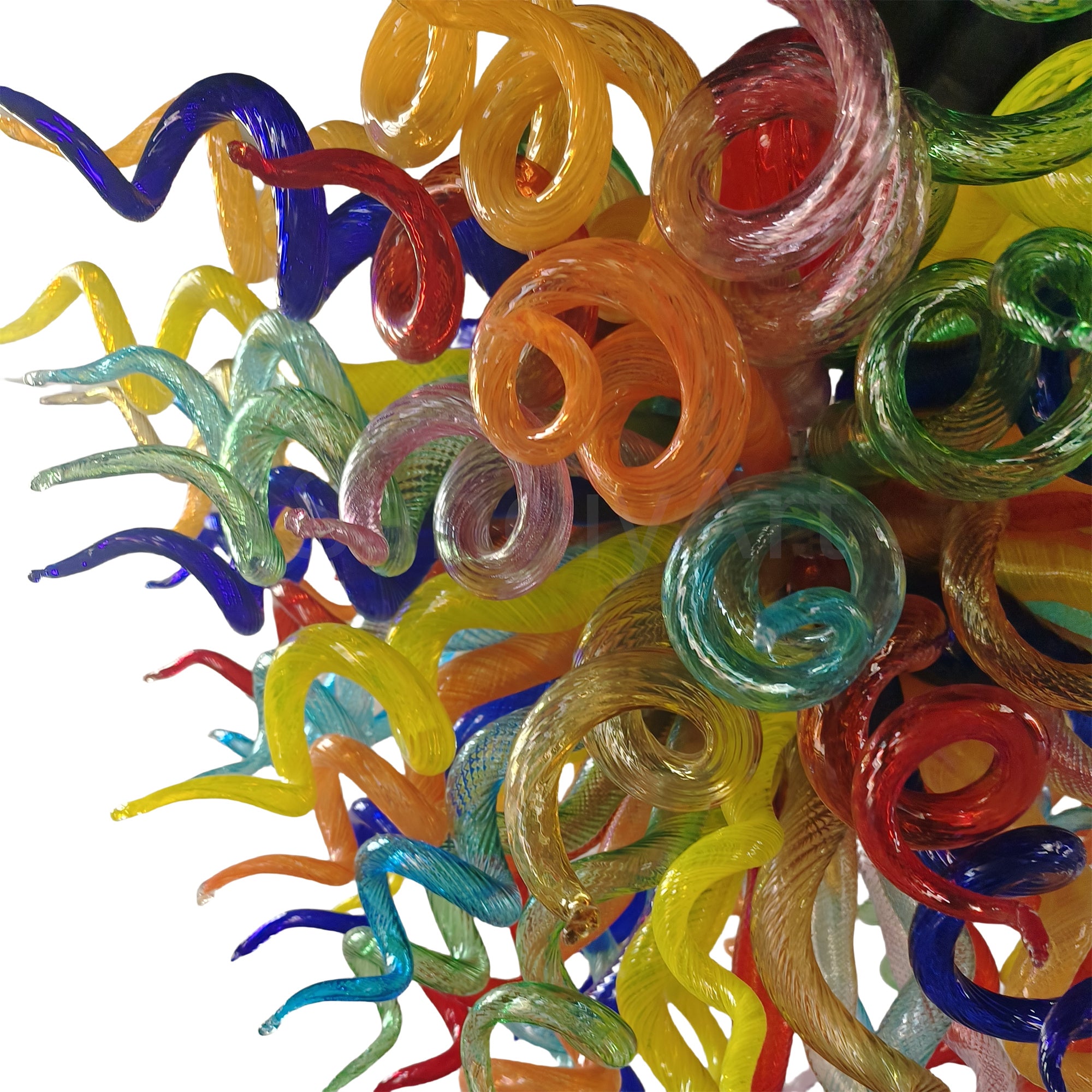 Colorful hand made DIY art glass chandeliers dining room decoration