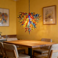 Colorful hand made DIY art glass chandeliers dining room decoration