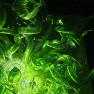 Green color Blown art glass chandelier natural style villa decoration