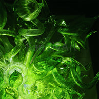 Green color Blown art glass chandelier natural style villa decoration