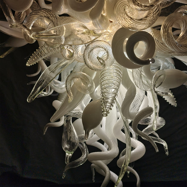 White fashion handmade custom modern blown glass chandelier lighting