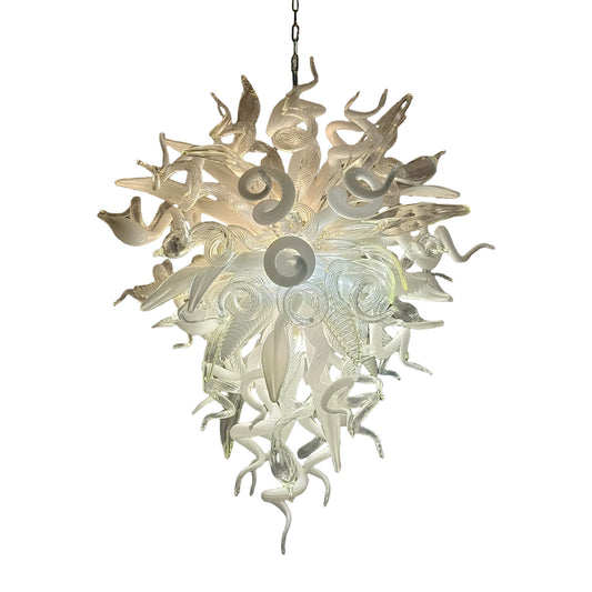 White fashion handmade custom modern blown glass chandelier lighting
