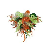Multicolor blown glass chandelier dining room decoration