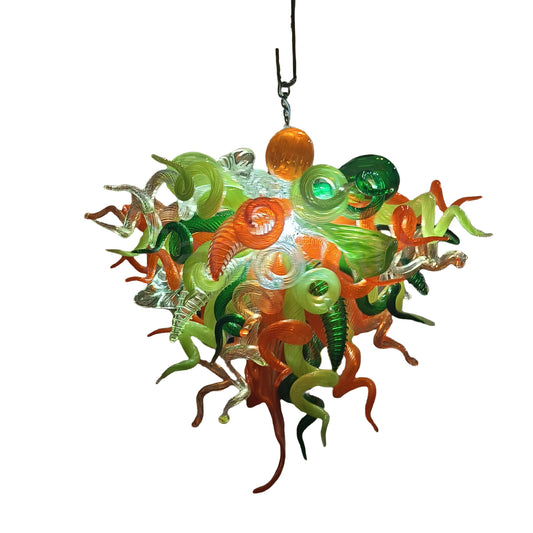 Multicolor blue blown glass chandelier dining room decoration