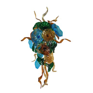 Handmade DIY art blown glass lotus leaf plate chandelier wedding lighting decoration