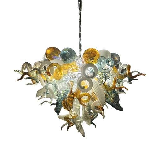 Luxury gold color vintage blown glass chandelier dining room decoration