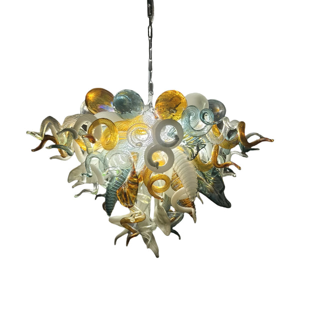 Luxury gold color vintage blown glass chandelier dining room decoration
