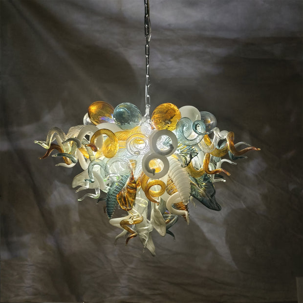 Luxury gold color vintage blown glass chandelier dining room decoration