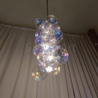 Hand made blown glass globe chandelier colorful clear dining room decoration