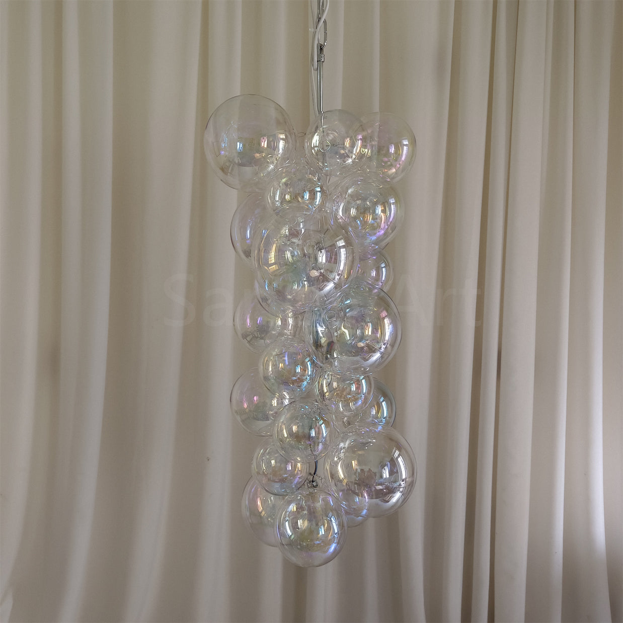 Hand made blown glass globe chandelier colorful clear dining room decoration
