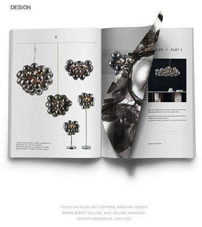 Smoke Grey Glass bubbles Lamp bedroom decoration