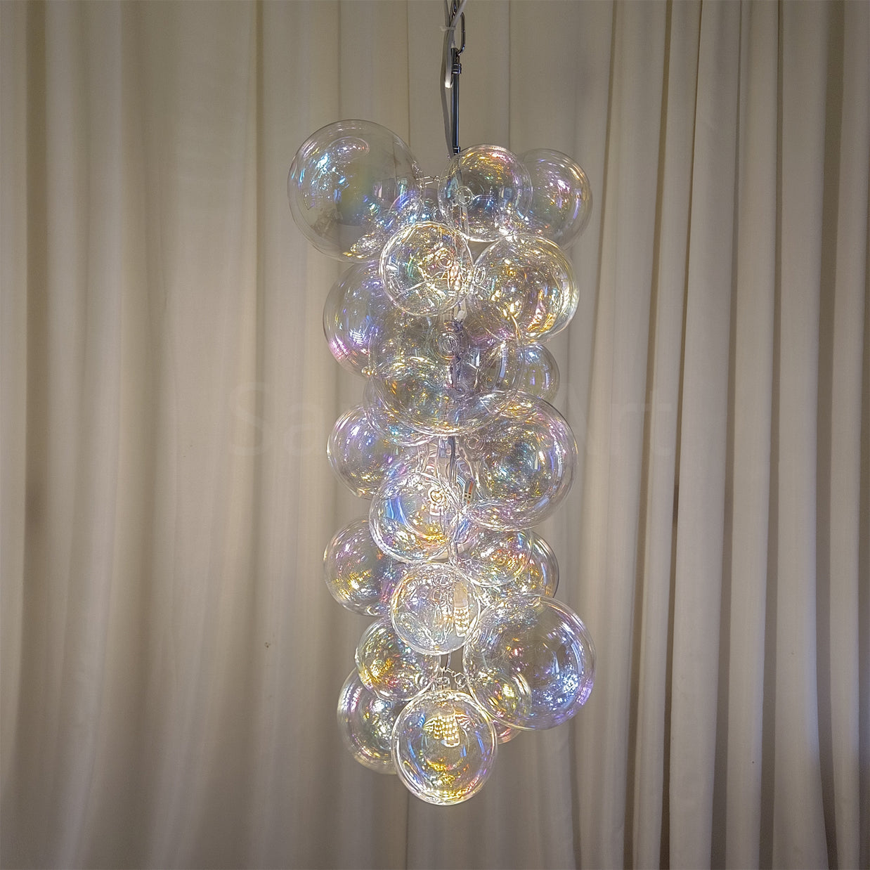 Hand made blown glass globe chandelier colorful clear dining room decoration