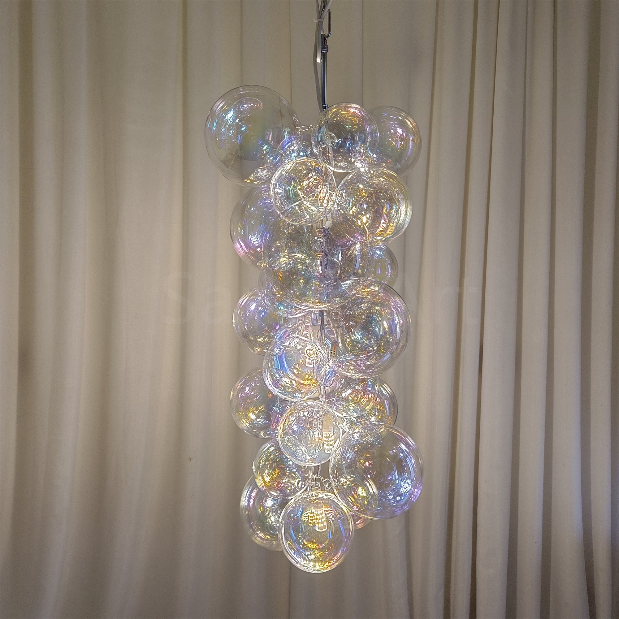 Hand made blown glass globe chandelier colorful clear dining room decoration