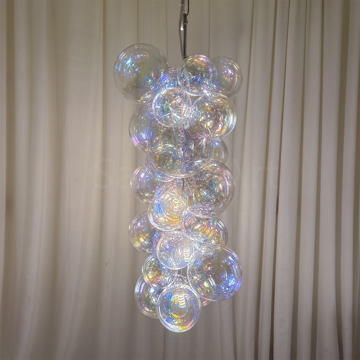 Hand made blown glass globe chandelier colorful clear dining room decoration