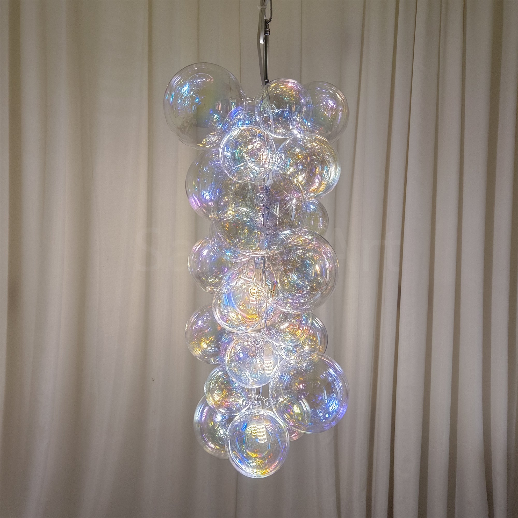 Hand made blown glass globe chandelier colorful clear dining room decoration