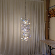 Hand made blown glass globe chandelier colorful clear dining room decoration