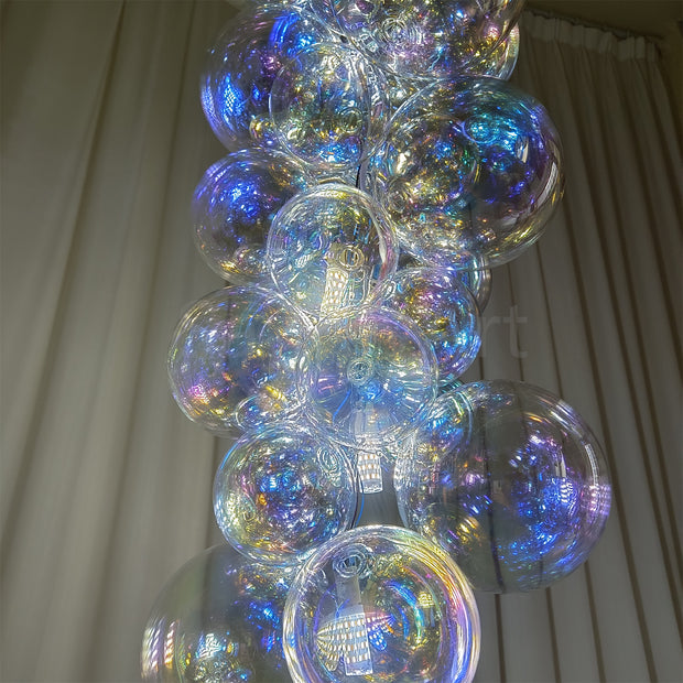 Hand made blown glass globe chandelier colorful clear dining room decoration