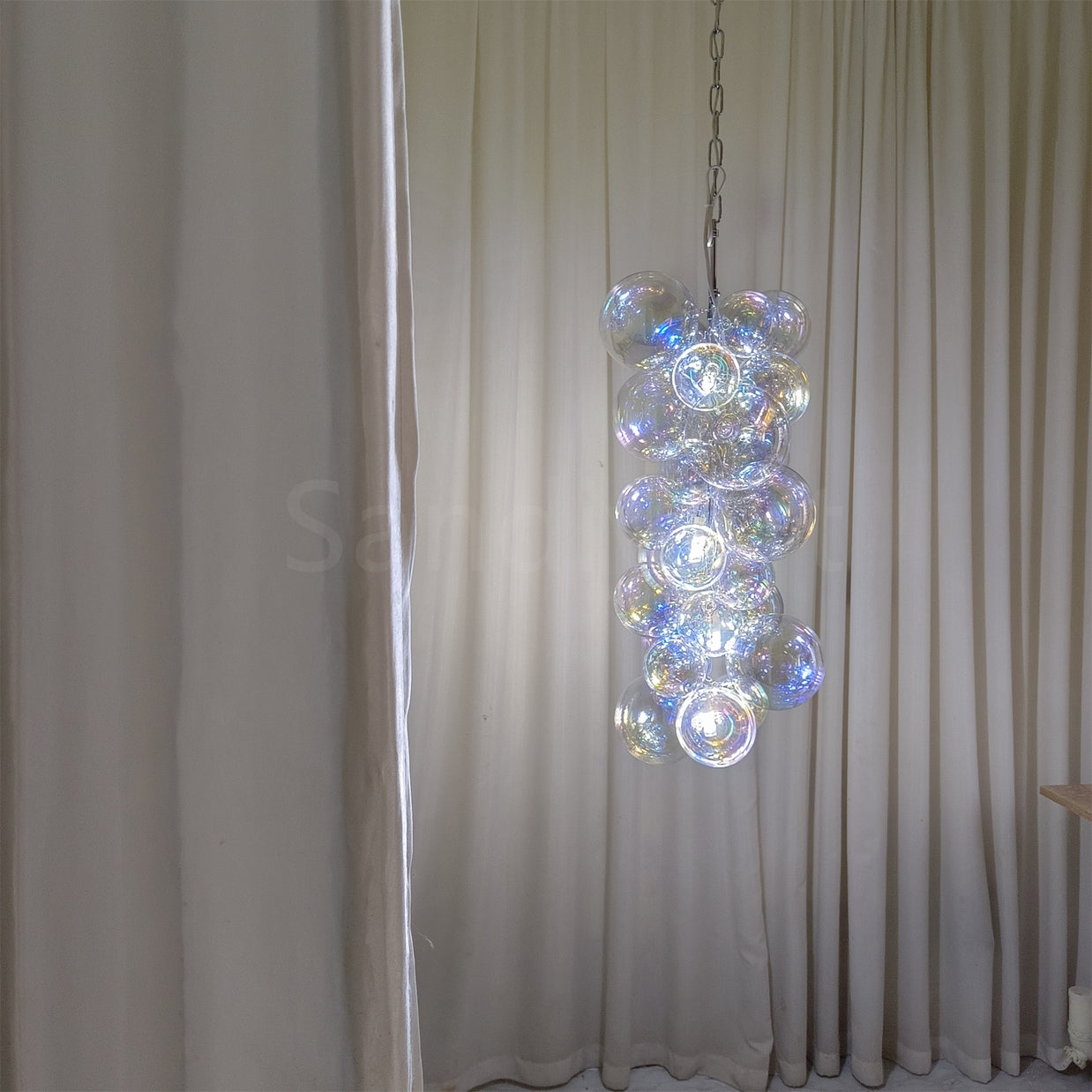 Hand made blown glass globe chandelier colorful clear dining room decoration