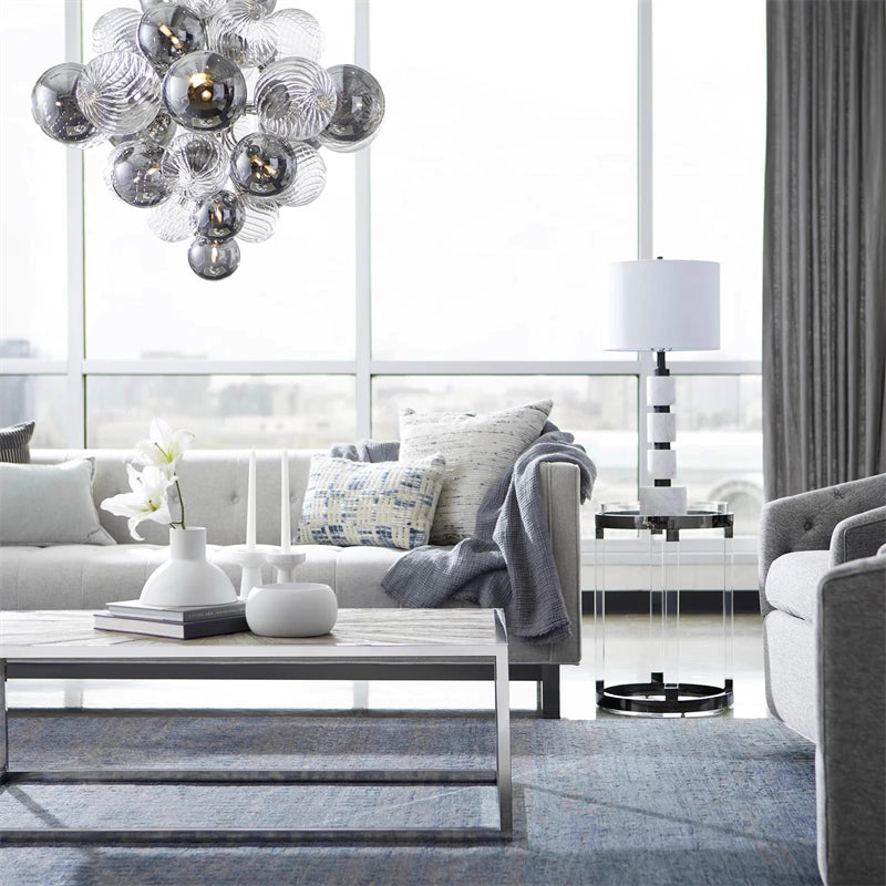 Retro dark style chandelier glass balls with clear and black color