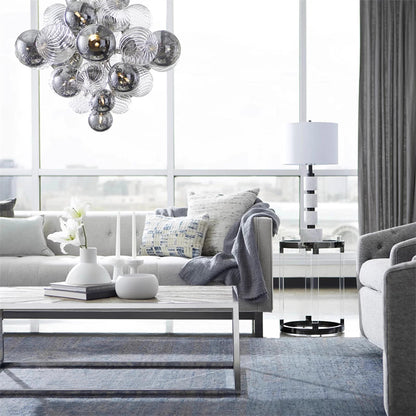 Retro dark style chandelier glass balls with clear and black color