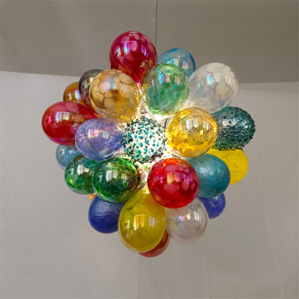 blown glass bubble chandelier