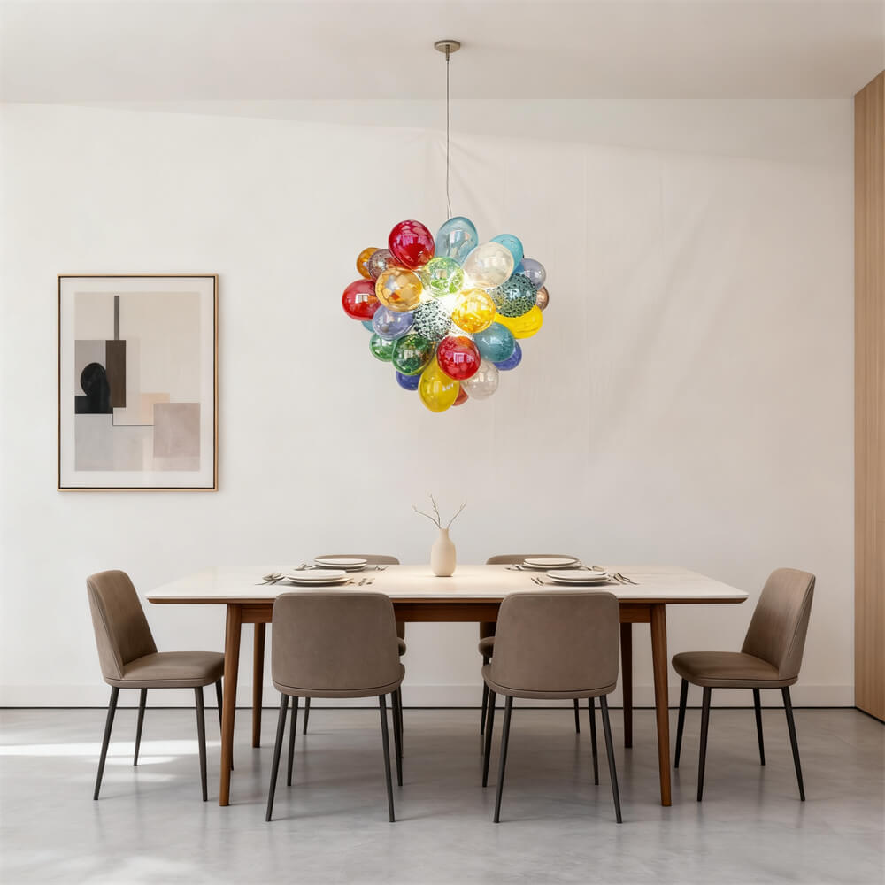 blown glass bubble chandelier