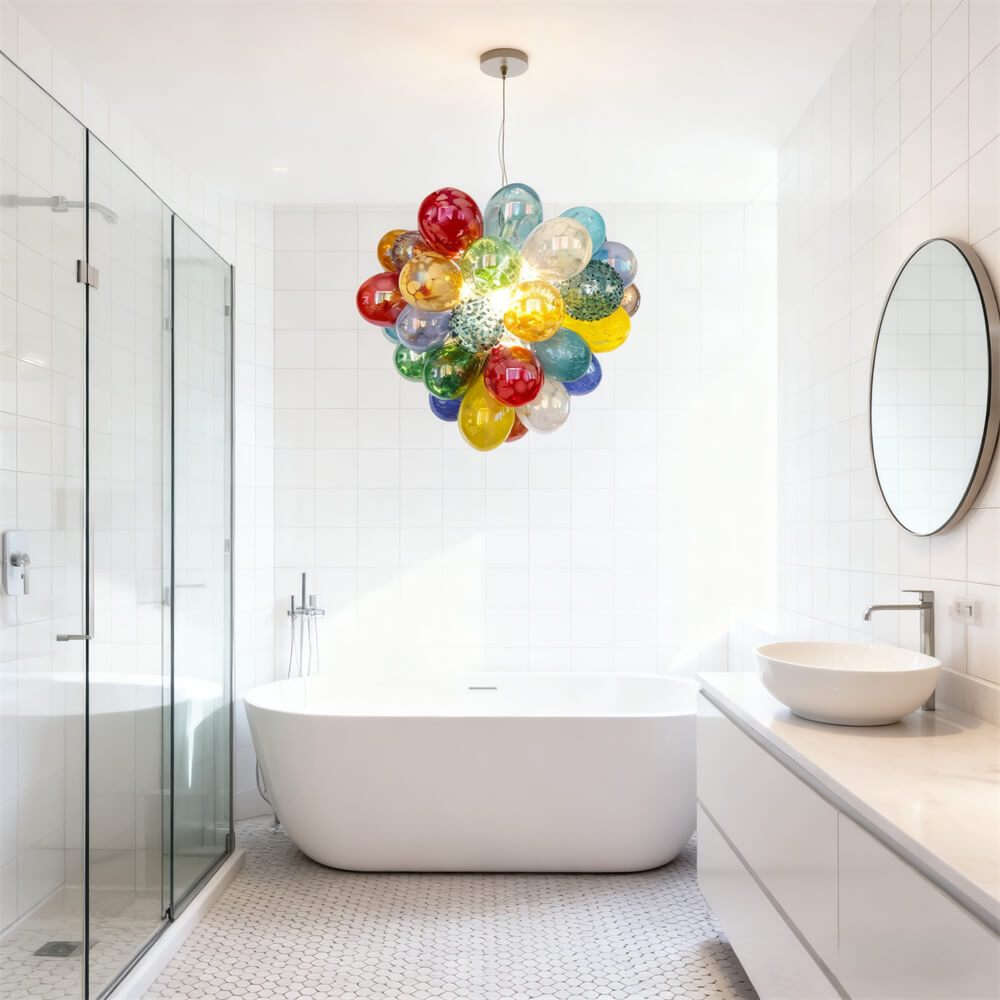 blown glass bubble chandelier