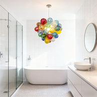 blown glass bubble chandelier