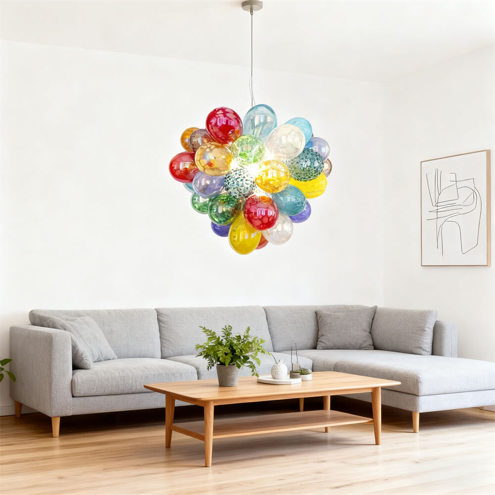 blown glass bubble chandelier
