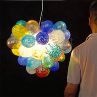 blown glass bubble chandelier