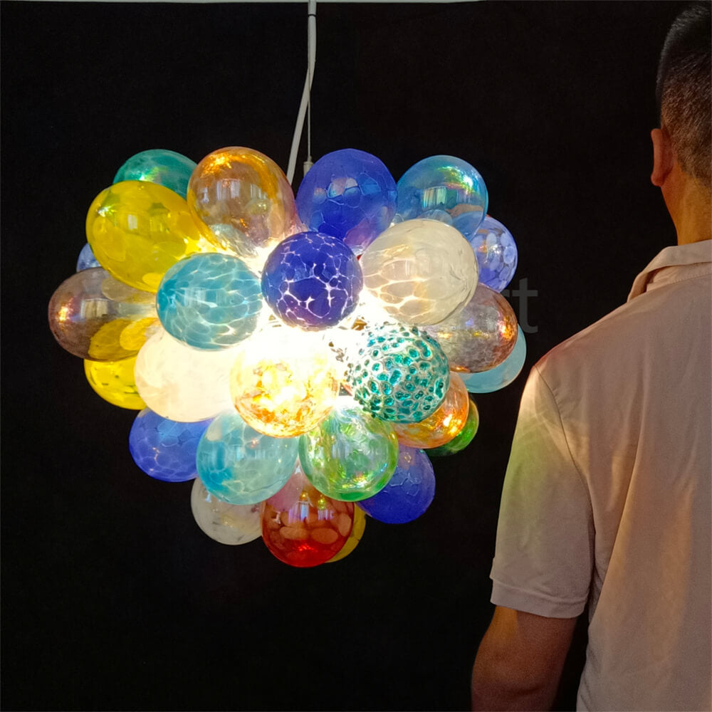 blown glass bubble chandelier