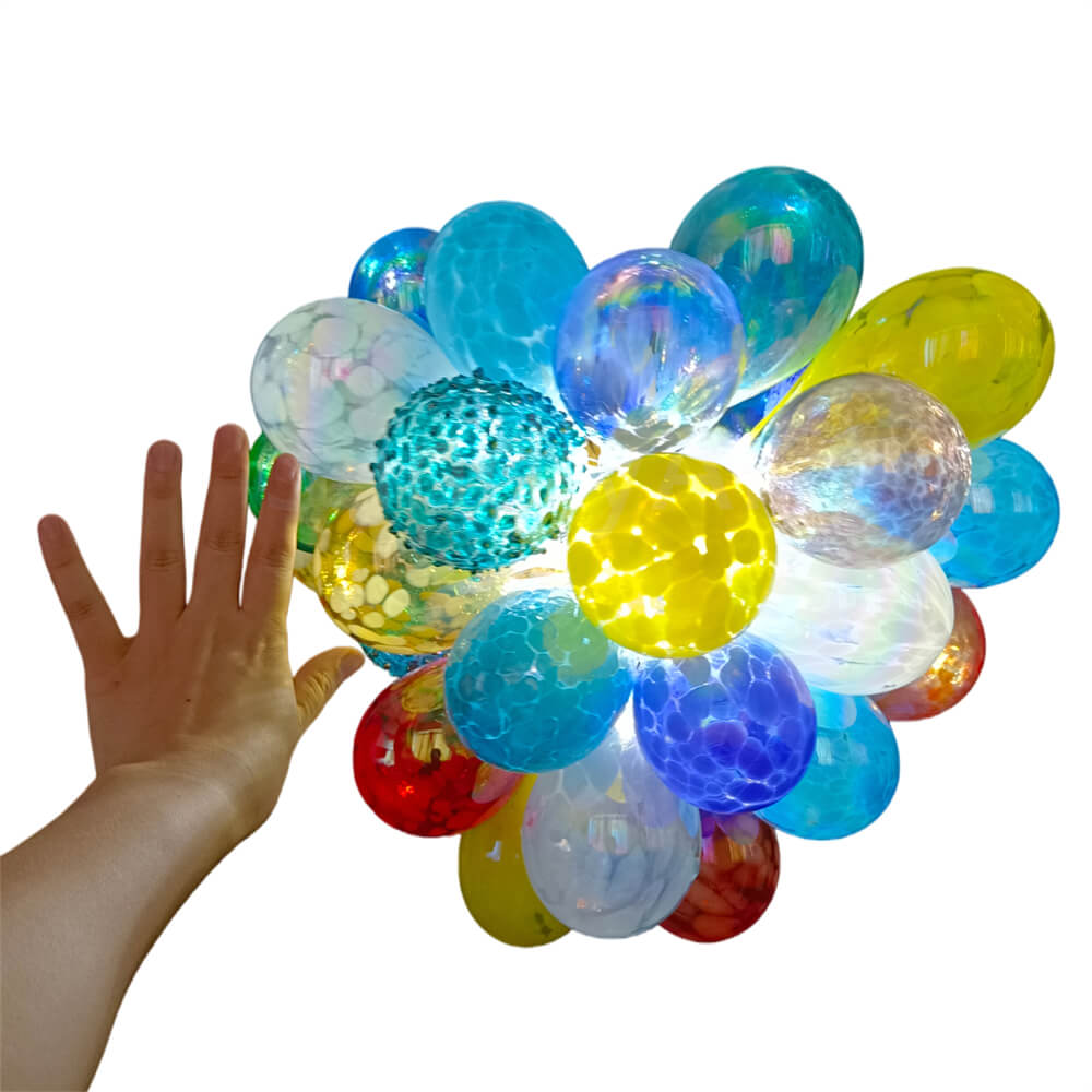 blown glass bubble chandelier