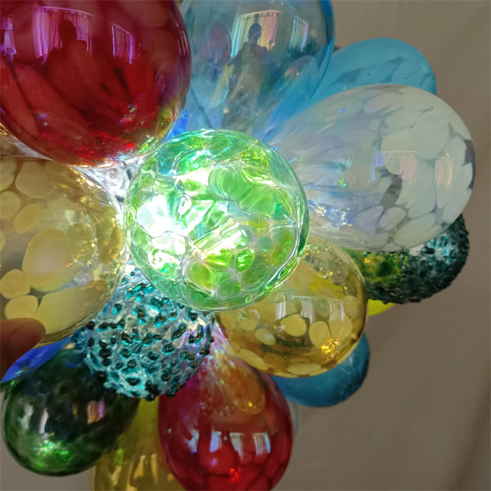 blown glass bubble chandelier